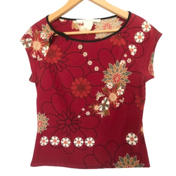 Japanese Floral Side Keyhole Cut Out Blouse - Picture 10 of 14